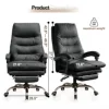 Comfortable Office Chair High Back Executive Desk Chair Leather Computer Gaming Chair Swivel Office Chairs with Footrest 2