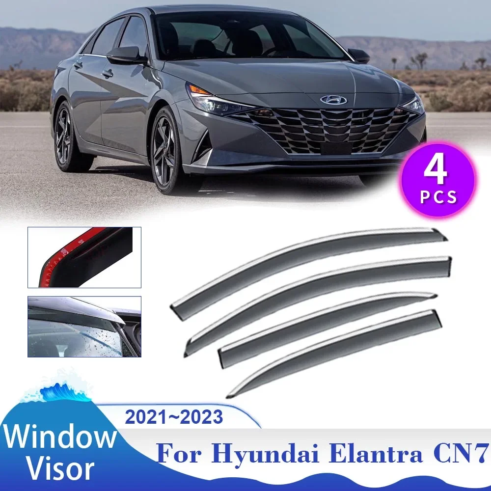 

Car Window Visor for Hyundai Elantra Avante CN7 i30 Sedan 2021 2022 2023 Sun Rain Guards Deflector Vent Smoke Covers Accessories