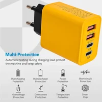4 Ports Dual PD USB Charger Wall Adapter QC3.0 120W Fast Charging Phone Charger EU/US/UK Plug For iPhone 15 14 13 Samsung Xiaomi 4