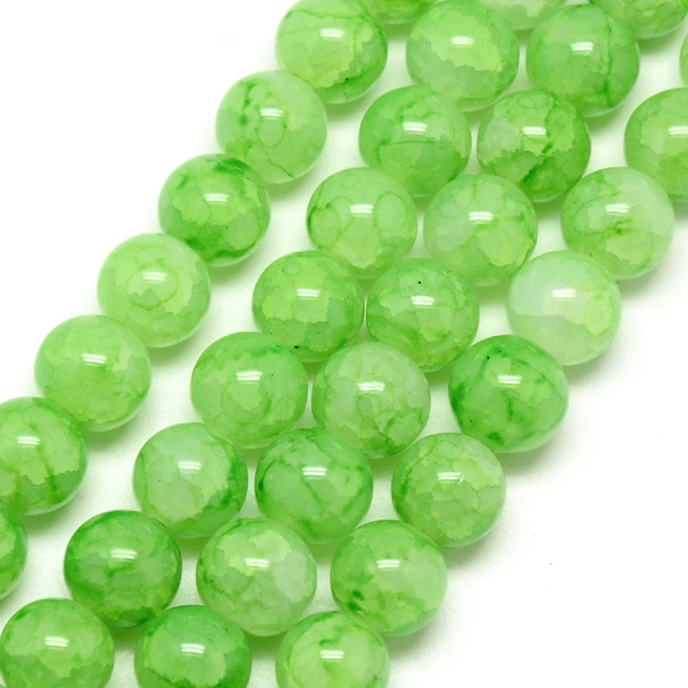 20 Strands 8mm Round Baking Painted Crackle Glass Beads Loose Spacer Beads for Jewelry Making Diy Bracelets Accessories
