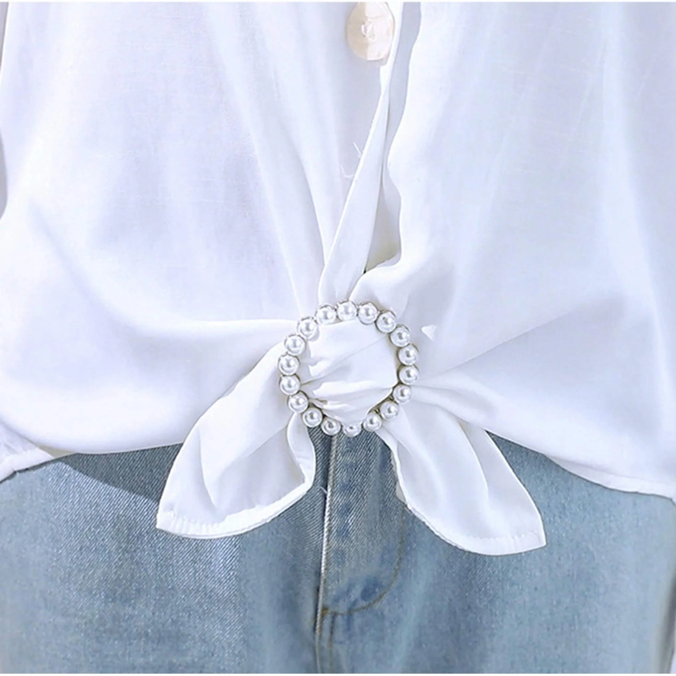 Alloy Pearl and Rhinestone Pin Backs Set for Women