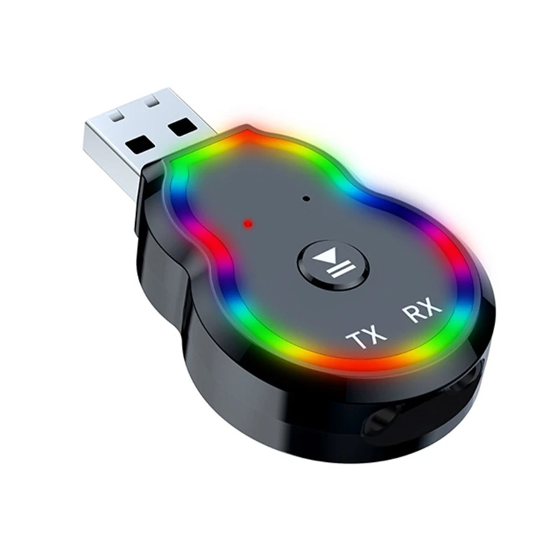

2 в 1 Bluetooth-совместимый адаптер 5,3, передатчик, приемник, беспроводной шифрованный USB-ключ для автомобильного радио, MP3, ПК