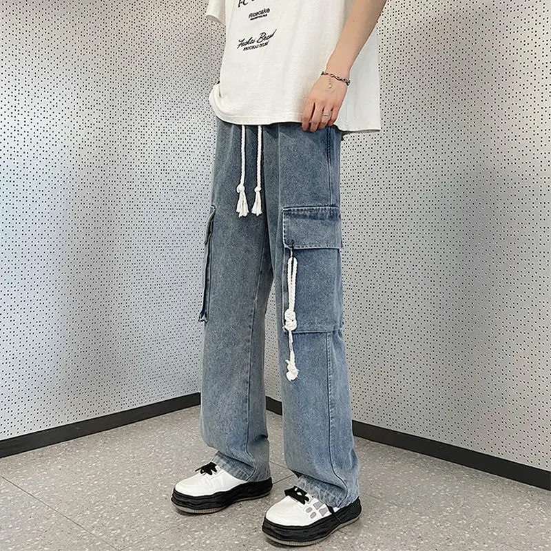 

Cargo Pants Men's Jeans Casual Trousers Male Harajuku Korean Fashion Joggers Pockets Y2K Men/Woman Denim Baggy Clothes