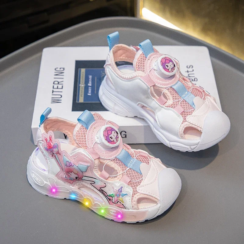 Summer Baby Sport Sandals Toddler Infant Sneakers Kids Summer LED Sandals Boy Sport Luminous Shoes Girl Sneakers Size 23-32