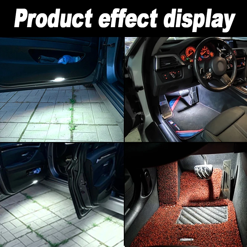 OZ-LAMPE 2× Bleu LED De Voiture Intérieur,Porte Bas Lampe Éclairage De Coffre à LED Eclairage De Porte Pour BMW E81 E87 E60 E61 E63 E64 E65 F01 F02 X5 E70 X6 E71