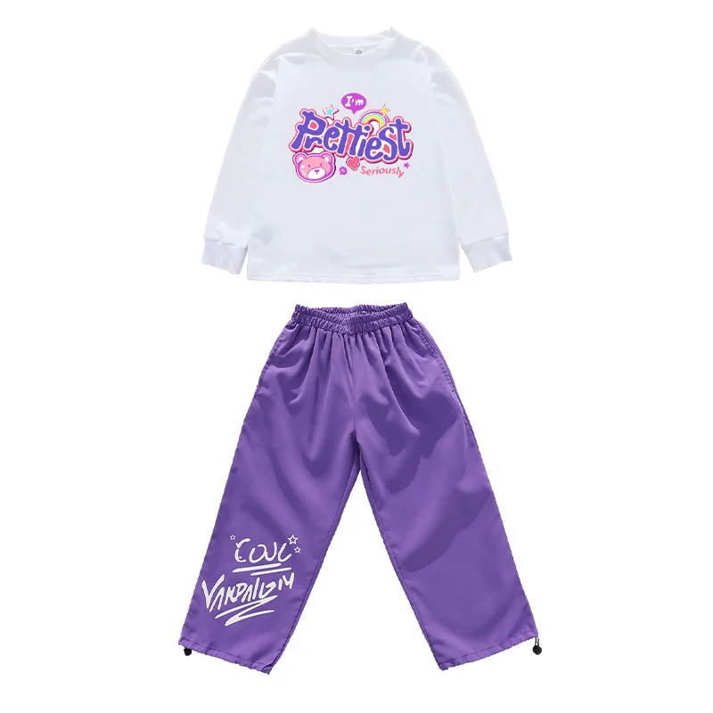 Japan Korean Style Kids Street Wear Hip Hop Dance Costume Suit Boy Girl Streetwear Style y2k Set Teen Child Hiphop Clothing Set