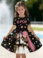 Robe graphique Kpop pour filles, cadeau amusant pour les fans, vêtements Harajuku pour filles, hauts d'été, robe à manches courtes, vêtements pour enfants 1