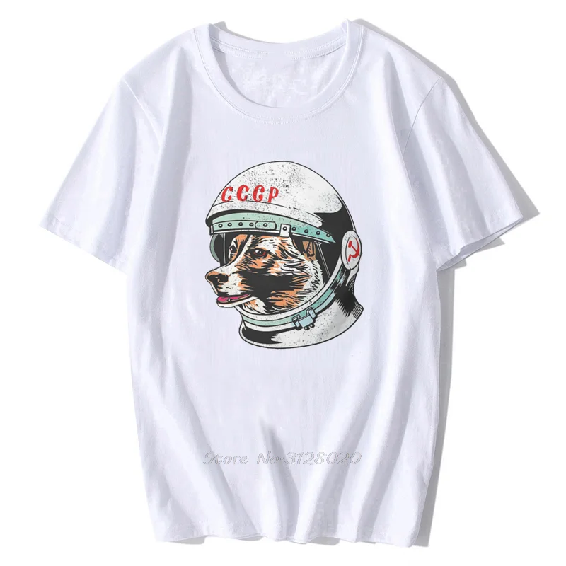Wesentliche Laika Kosmonaut Raum Hund T Shirt Vintage Gothic T-shirt Männer Baumwolle Tees Tops Streetwear Harajuku – Detail 7