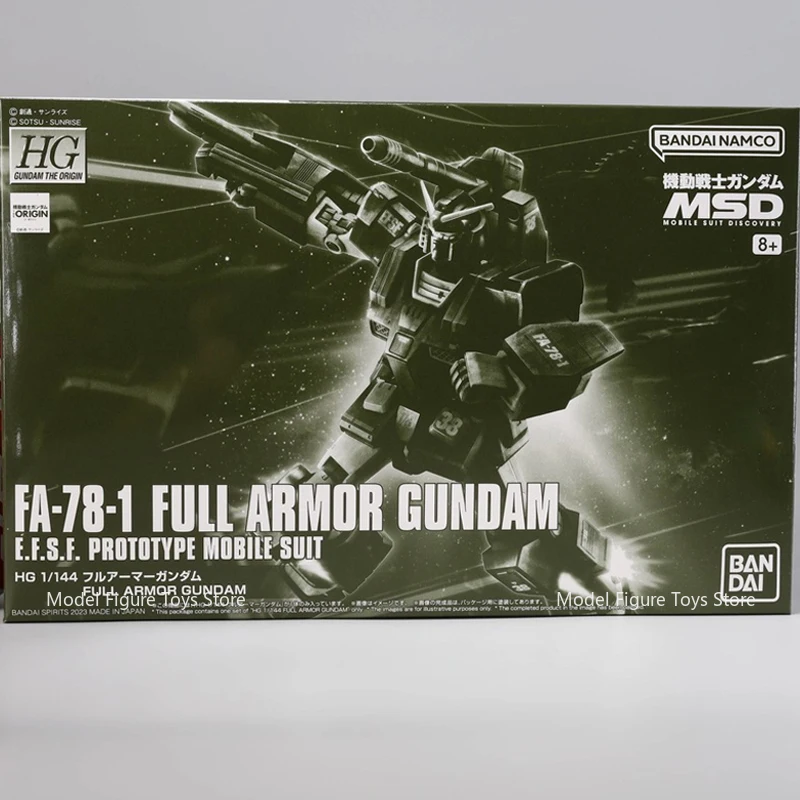 반다이 Genuino 1/144 HG-FA-78-1 풀 아머 건담 모델 애니메이션 키트 조립 애니메이션 모델 액션 장난감 컬렉션 모델 선물