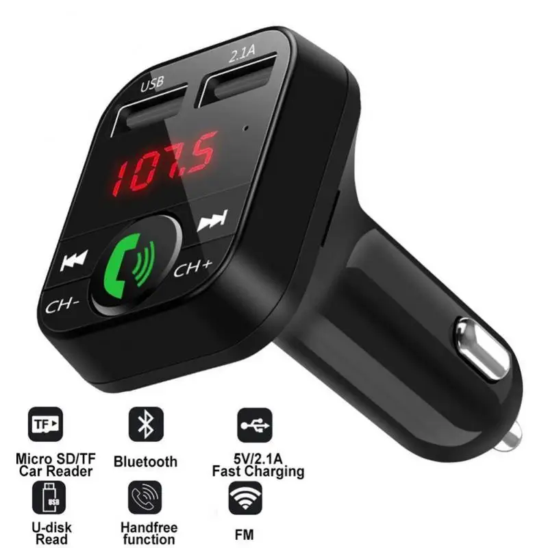 FM-трансмиттер автомобильный с поддержкой Bluetooth 5 0 и 2 USB-портами | Электроника
