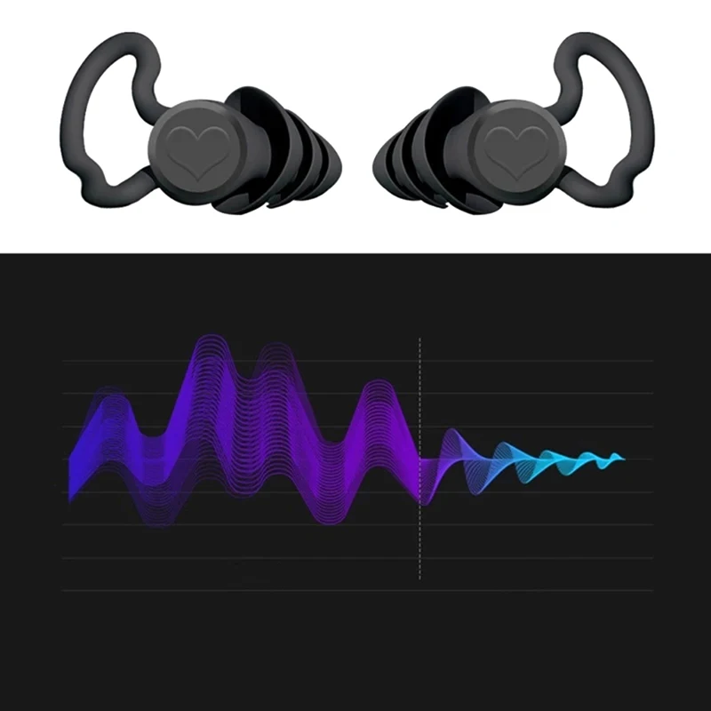 Noise Reduction Ear Plugs Soft Silicone Earplugs For Travel Study Sleep Waterproof Hear Safety