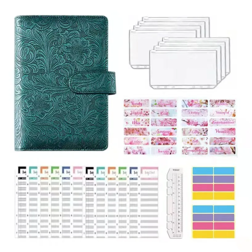 A6 Money Budget Planner Binder With 8pcs Zipper Envelopes, Cash Envelopes For Budgeting, Money Organizer For A6 Budget Binde