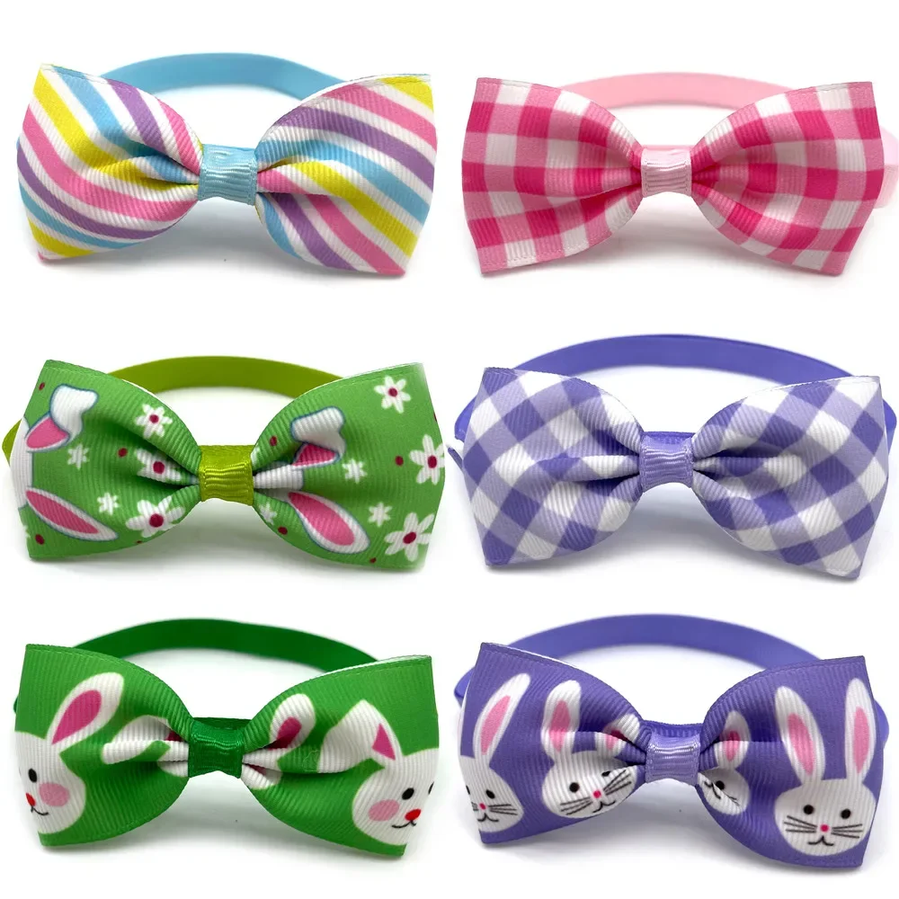 50/100pcs Easter Bow Tie Eggs Rabbit Style Puppy Dog Supplies Pet Dog Bowtie Small Dog Cat Bowtie Grooming Accessories 6