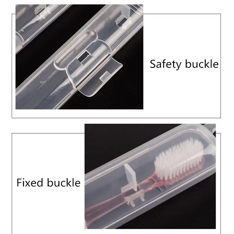 1 Piece Travel Portable Toothbrush Box Hiking Camping Storage Box Waterproof Toothbrush Storage Box Transparent Plastic Case