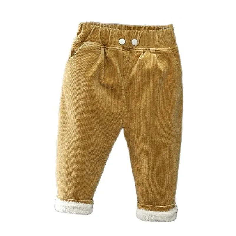 

Corduroy Pants Baby Boys Winter Plus Velvet Thick Fashion High Quality Cotton Pants Autumn Girls New Double Layer Warm Trousers