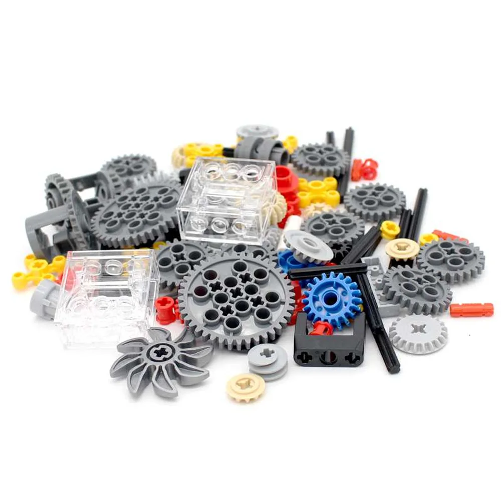 MOC Technical Parts Set Suspension Steering Gearbox Differential Gear Pin Liftarm Bricks Axle Connector Panel Building Blocks