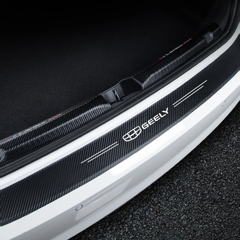 탄소 섬유 자동차 도어 씰 임계 값 테이프 데칼 Geely Emgrand MK Panda Binray Coolray SX11 Atlas EC7 EV8 용 빛나는 스티커