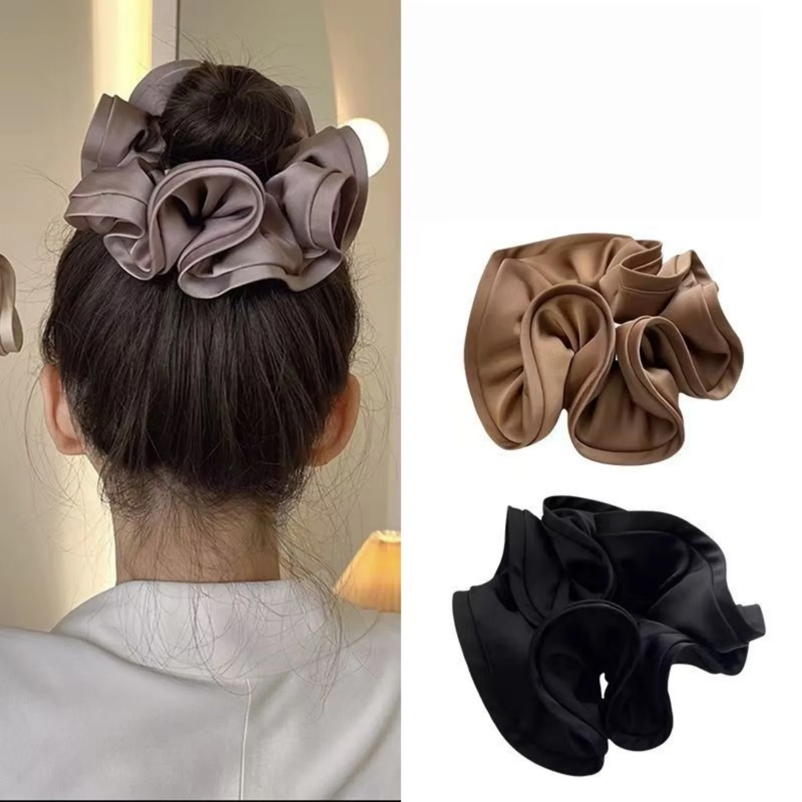 French Design Sense Fungus Hair Tie Ins-Like Satin Hair Tie For Women With Simple Temperament New Style Hair Tie