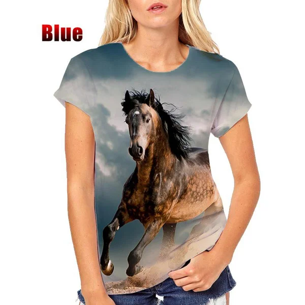 Рисунок 4 - Модная женская футболка с забавным 3D-принтом лошадей