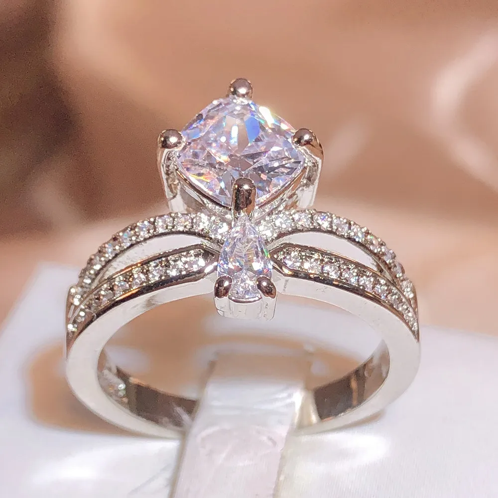 Wedding Crown Engagement Rings Crown Promise Rings Women New