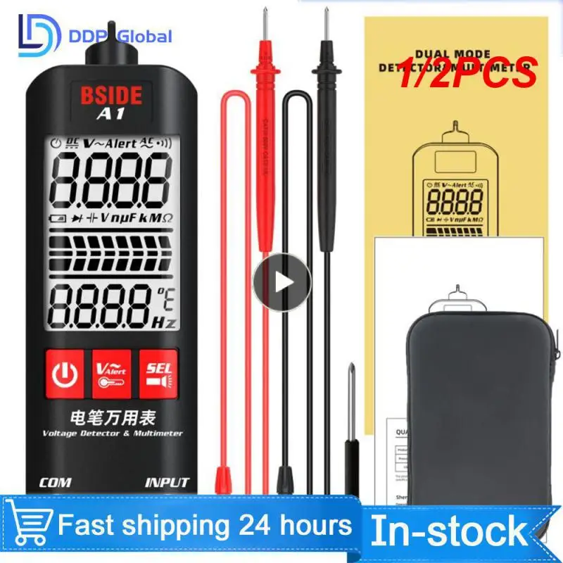 

1/2PCS Mini Multimeter Automatic Intelligent Digital Multimeter LCD Display Multimetro DC Voltage Ohmmeter NCV Hz Wire Tester