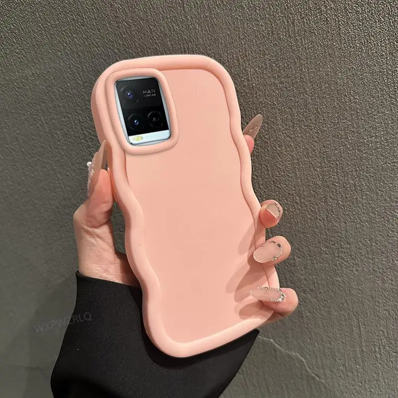 Solid Color Wave Silicone Shock-Absorbing Phone Case