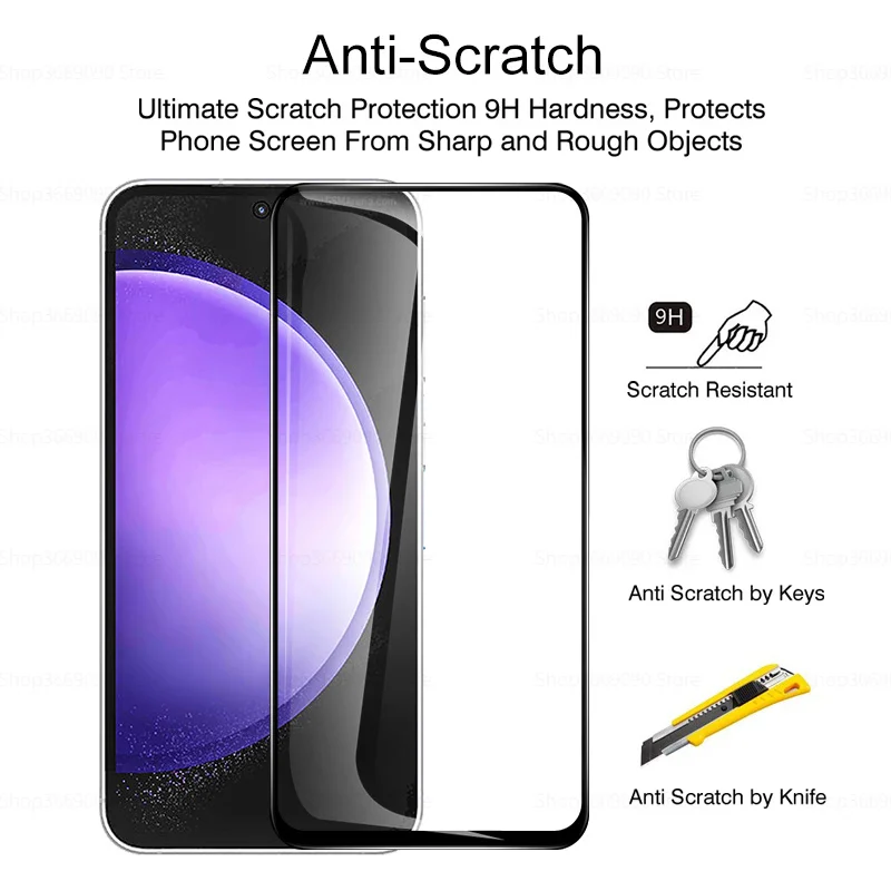 6in1 Full Cover Protective Glass Tempered Glass Film Camera Protector Samsung Galaxy S23 FE S21 FE S23FE 5G screen protector,tempered glass