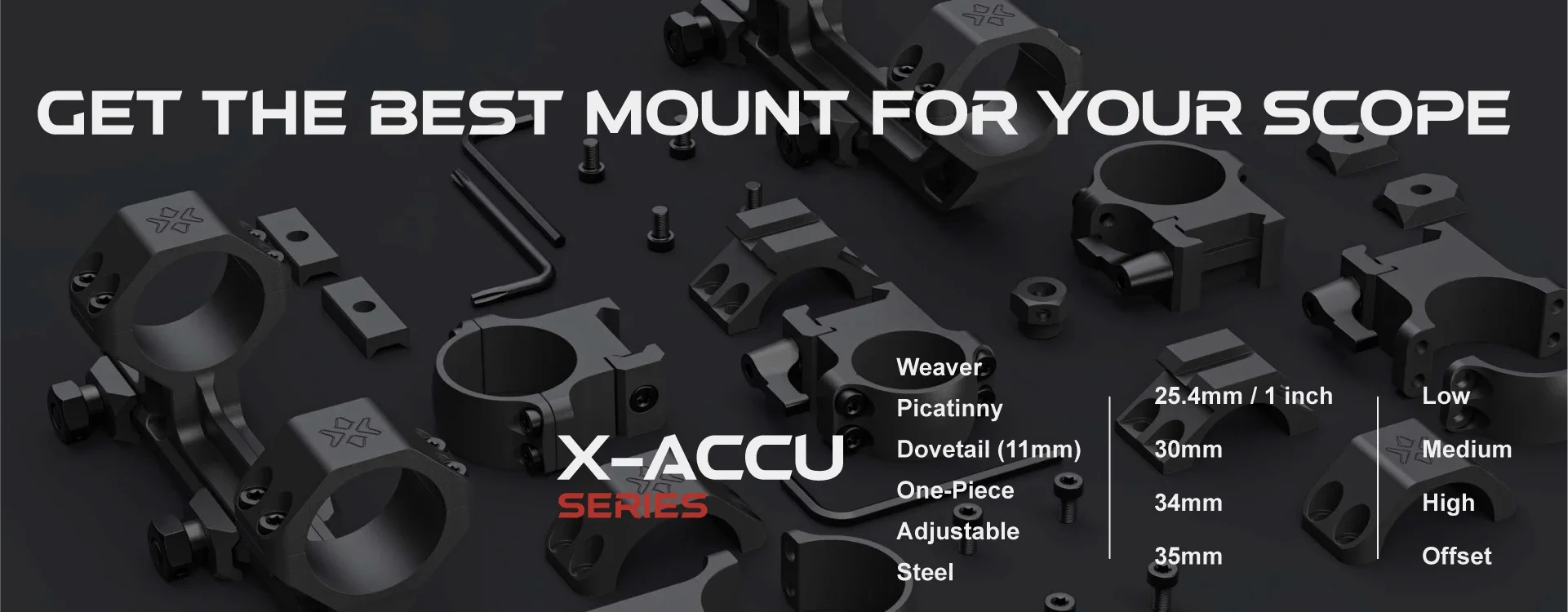 Description Picture 2 of itemVector Optics 30mm Adjustable 35-41 mm Cantilever Weaver Rings fit Picatinny and Weaver Mount Hunting Tactics scope