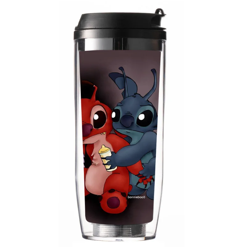 Botella de agua con purpurina de Lilo y Stitch de Disney