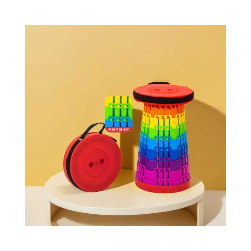 Tabouret pliant rétractable arc-en-ciel pour pêche nomade et voyages extérieurs
