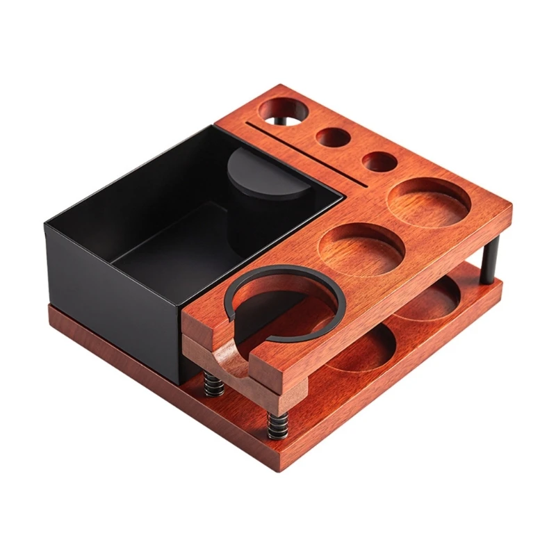 

Antislip Bases Wood Espresso Box Fit 51-58mm Portafilters Tamping Station