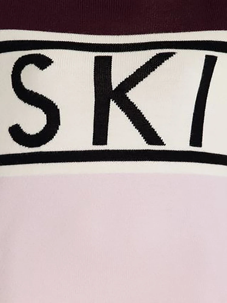 Harajuku SKI Autumn/Winter New Jacquard Knitted Y2K Alphabet Stripe Fashion High Collar Slimming Women's Sweater 6