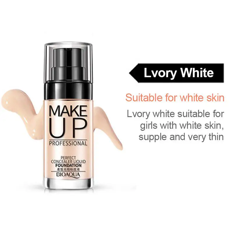 Face Base Liquid Foundation Makeup Waterproof Concealer Whitening BB Cream Cosmetics