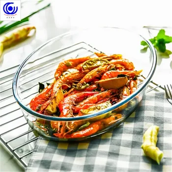 Large Capacity Toughened Glass Baking Dish Pan Oven Basics Plate Bakeware Non-Stick Kitchen Tool Cheese Rice Storage Tray 1