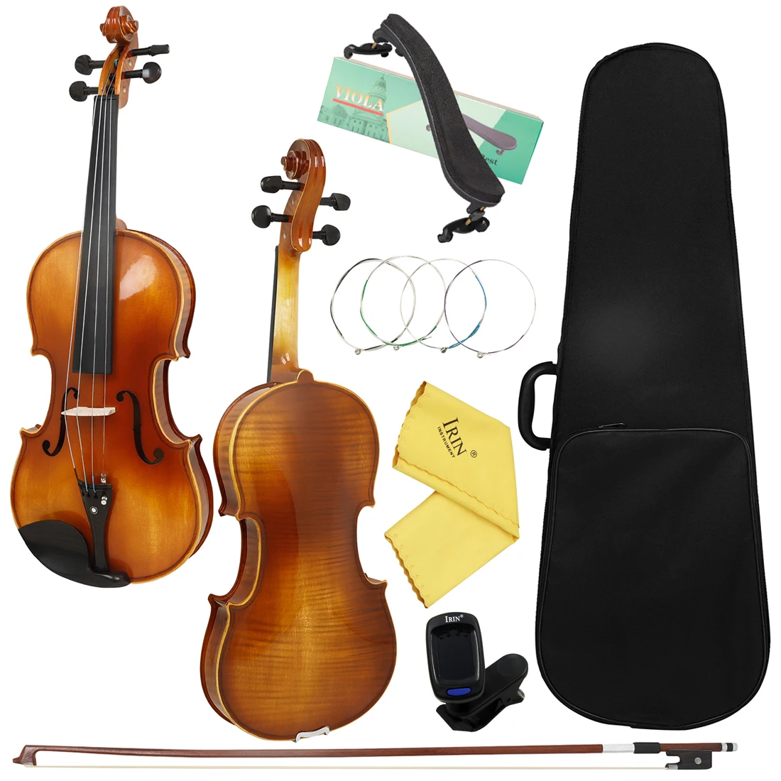Astonvilla VA-20 Viola 16 Inch Spruce Panel Viola Set for Beginner/Student with Case/Bow/Shoulder Rest/Strings/Tuner Accessories