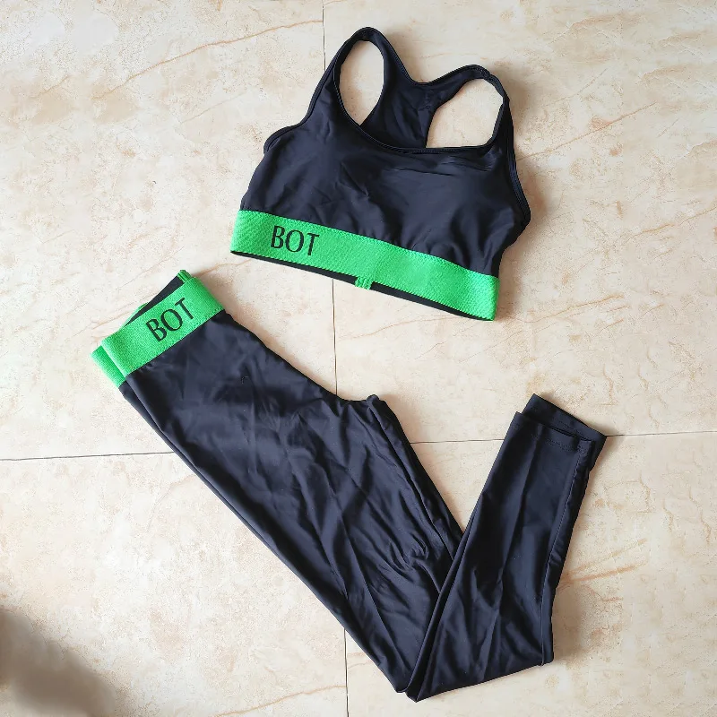 

Brand Women Letter Gym Leggings Luxury Designer Bra And Pants Stretch Sports Two Piece Set Yoga Tracksuit Running Fitness Wear
