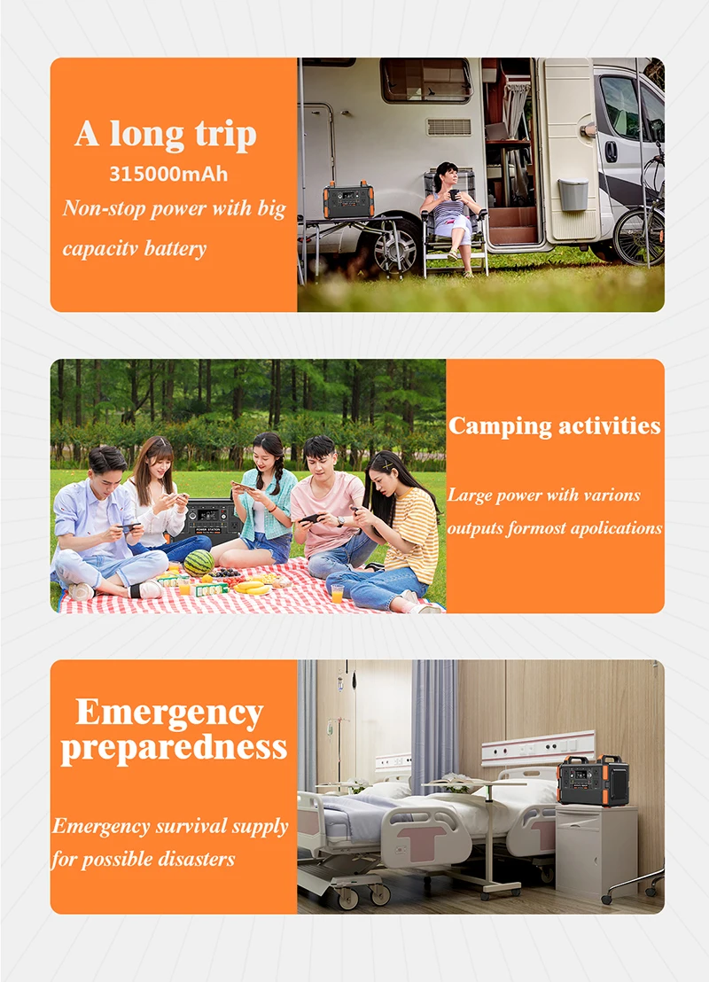 LiFePO4 Portable Power Station 1200W 1008WH Mobile Power Supply Solar Generators