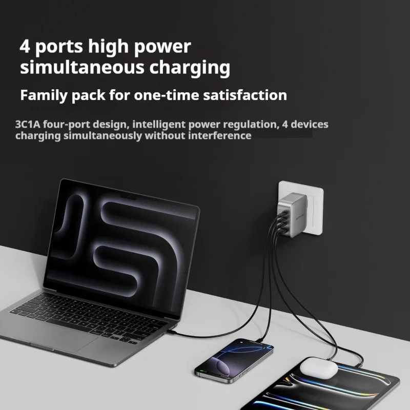 Everything Is Solar ECOFLOW RAPID Pro 140W GaN Charger 3C1A 4-Port Fast Charging Mobile Phone Chargers with Foldable Plug Table Charger Original CCC - Image 4