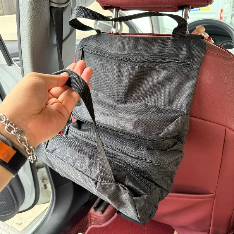 Portable Oxford Cloth Storage Bag Toolkit Car Automotive Motorcycle Canvas Wrench Tool Organizer Bucket Hanging Zipper Camping 2