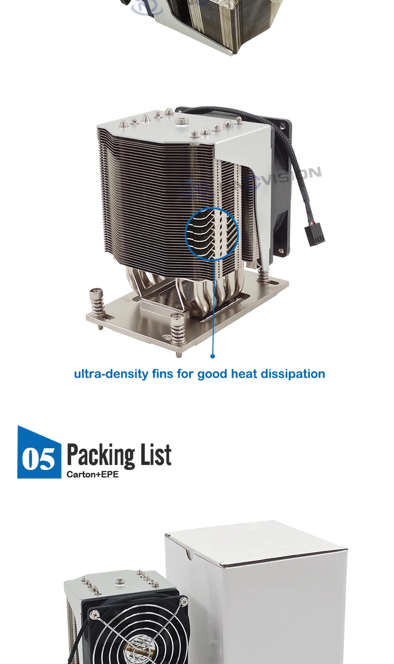 sp3 cpu cooler com ventilador 5 tubo