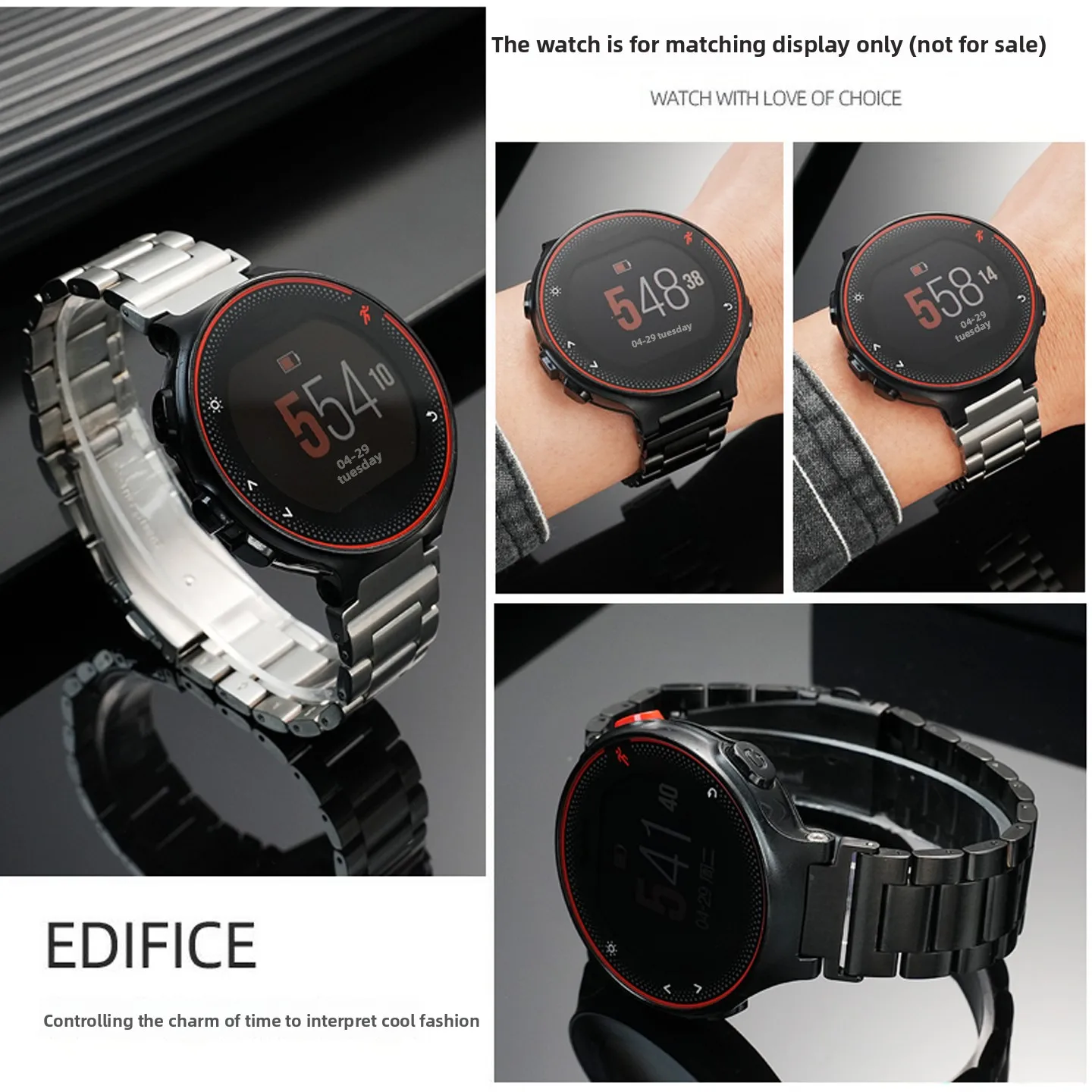 Stainless Steel Quick Release Watch Band - Men's Metal Replacement Strap