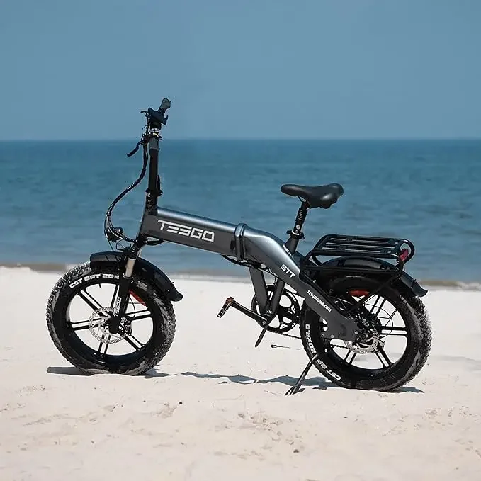 TESGO Electric Bike for Adults 1000W Motor 48V 16.8 AH Cells Battery Ebike 20" Fat Tire Step-Thru E-Bike up to 45KM/H
