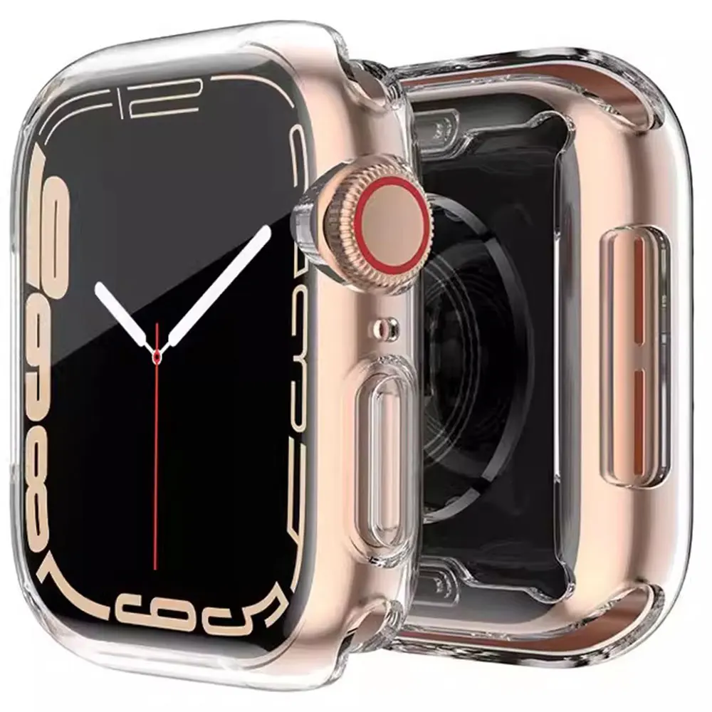 Custodie Protettive Per Apple Watch Series 7 Custodia Protettiva Per Schermo Per Iwatch Series 7 45 44 41Mm Custodia Tpu Paraurti Full Shell
