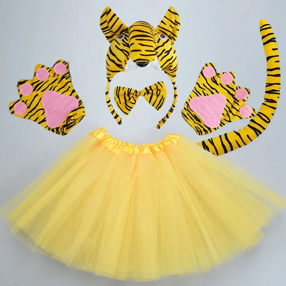 Leoparden-Kostüm-Set Für Mädchen – Mit Tutu-Rock, Ohren-Stirnband, Schwanz & Fliege