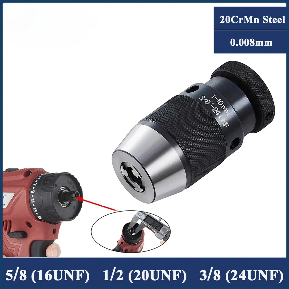 16UNF 20UNF 24UNF Thread Dril Chuck Collet Chuck 3/8-24UNF 1-16 5/8-16UNF Keyless Self-tightening for Drilling Machine ZCD