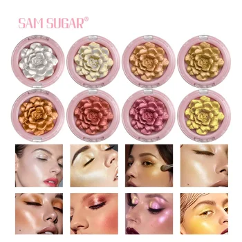 Exquisite 3D Rose Highlighter Palette Face Contour Bronzer Shimmer Relief High Gloss Bright Highlighte Makeup Cosmetics