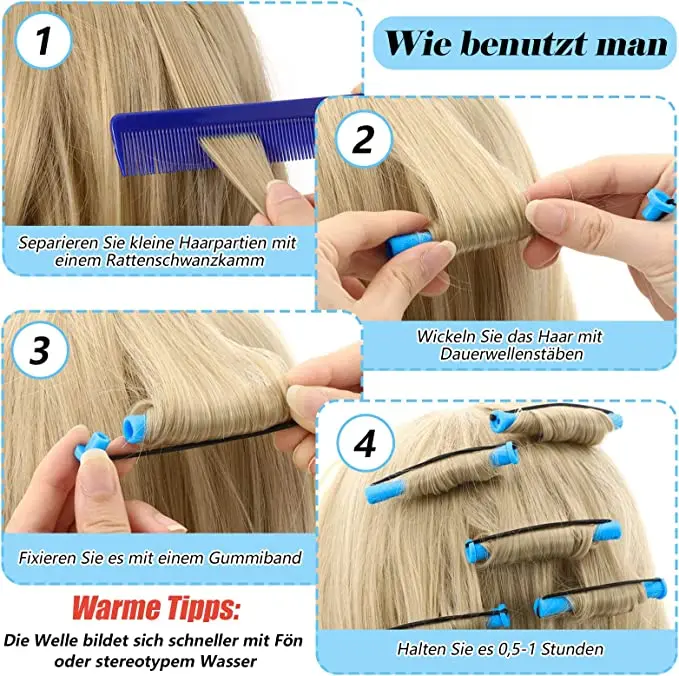 Hair Styling Tool Hair Curling Tools 60pcs DIY Long Short Hair Curler Rods Rollers Curling Maker Accessory for Woman Household Professional Barbershop Salon