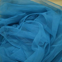 Elegant Blue Soft Tulle Fabric for Wedding and Bridal Wear (Sea blue)