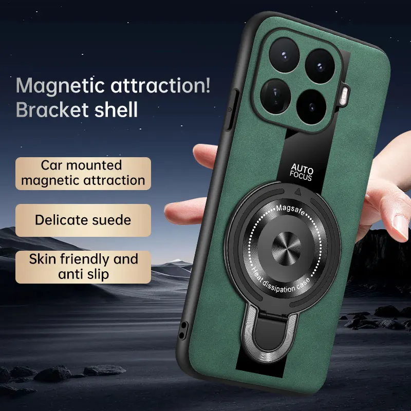 Premium Sheepskin Leather Magnetic Folding Stand Case - Skin-friendly Bumper Cover