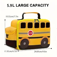 Children's School Bus Lunch Bag Cute Cartoon Picnic Bags Outdoor Portable Meal Bag Camping Insulation Bags Fashion Meal Box Bag 2